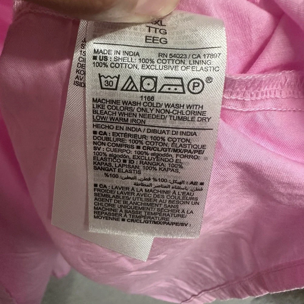 Old Navy Puff Sleeve Pink Smocked Baby Doll Swing Blouse Top Boho Peasant Sz XXL
